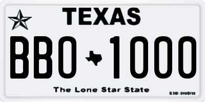 TX license plate BBO1000