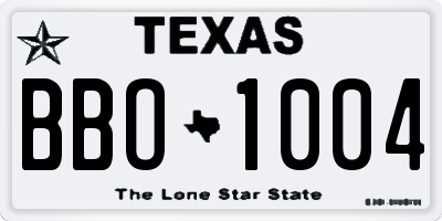 TX license plate BBO1004