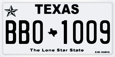 TX license plate BBO1009