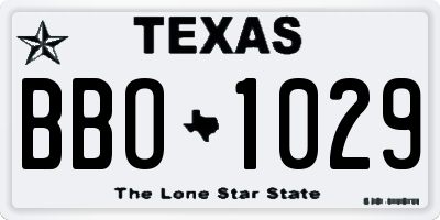 TX license plate BBO1029