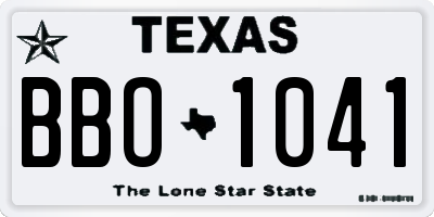 TX license plate BBO1041