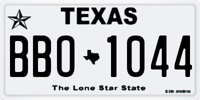 TX license plate BBO1044