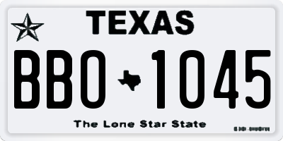 TX license plate BBO1045