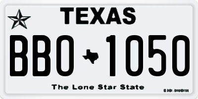 TX license plate BBO1050