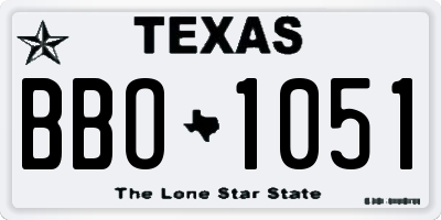 TX license plate BBO1051
