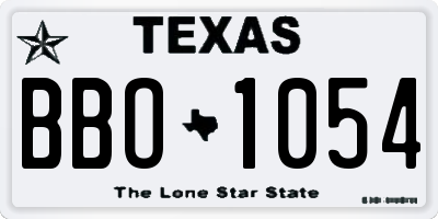 TX license plate BBO1054