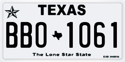 TX license plate BBO1061