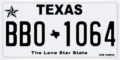 TX license plate BBO1064