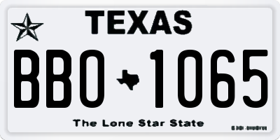 TX license plate BBO1065