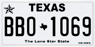 TX license plate BBO1069
