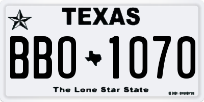 TX license plate BBO1070