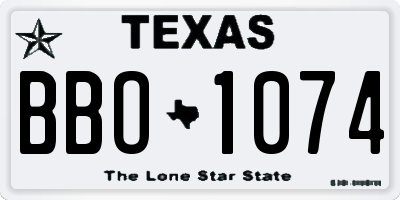 TX license plate BBO1074