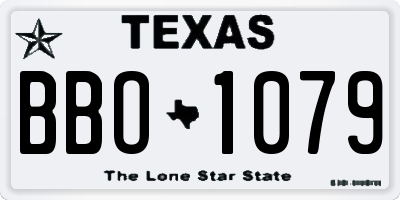 TX license plate BBO1079