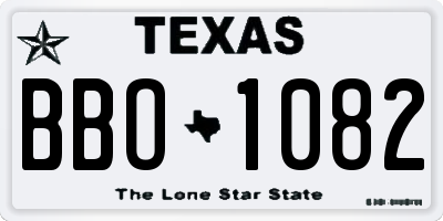 TX license plate BBO1082