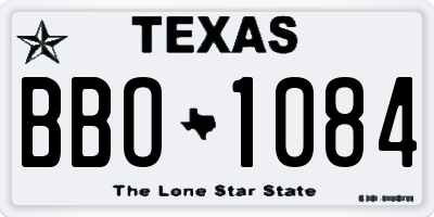 TX license plate BBO1084