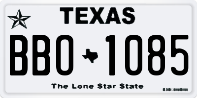 TX license plate BBO1085