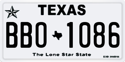TX license plate BBO1086