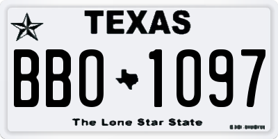 TX license plate BBO1097