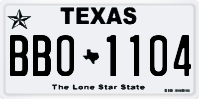 TX license plate BBO1104