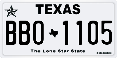 TX license plate BBO1105