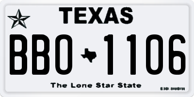 TX license plate BBO1106