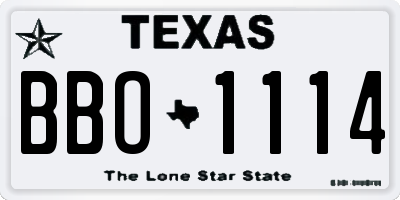 TX license plate BBO1114
