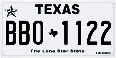 TX license plate BBO1122