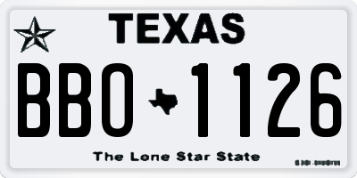 TX license plate BBO1126