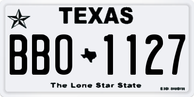 TX license plate BBO1127