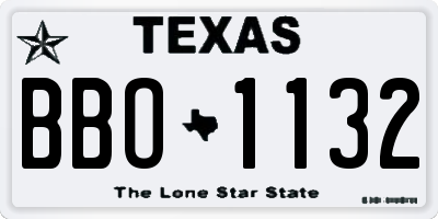 TX license plate BBO1132