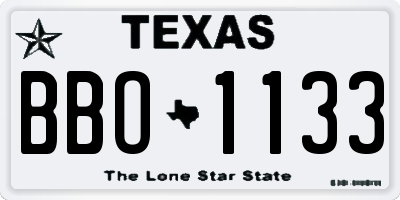 TX license plate BBO1133