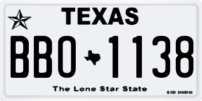 TX license plate BBO1138