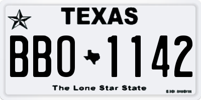 TX license plate BBO1142