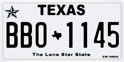 TX license plate BBO1145