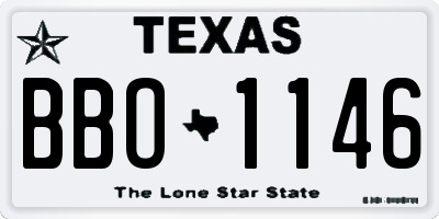 TX license plate BBO1146