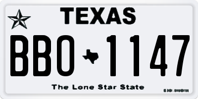 TX license plate BBO1147