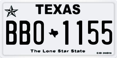 TX license plate BBO1155