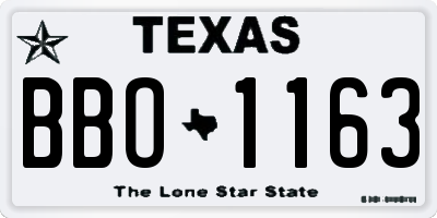 TX license plate BBO1163