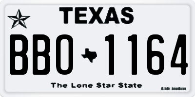 TX license plate BBO1164