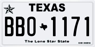TX license plate BBO1171