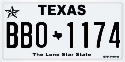 TX license plate BBO1174