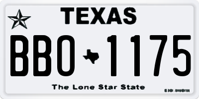 TX license plate BBO1175