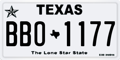 TX license plate BBO1177