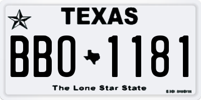 TX license plate BBO1181