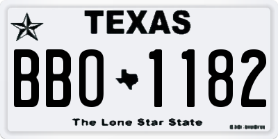TX license plate BBO1182