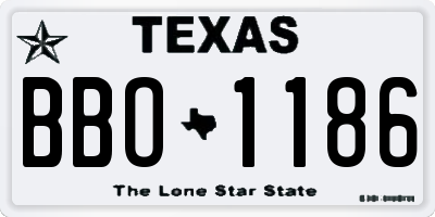 TX license plate BBO1186