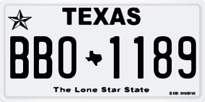 TX license plate BBO1189