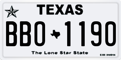 TX license plate BBO1190