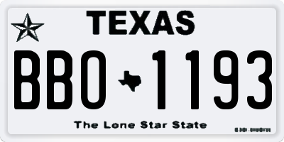 TX license plate BBO1193