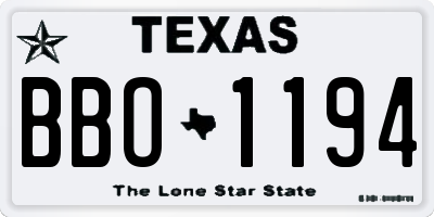 TX license plate BBO1194